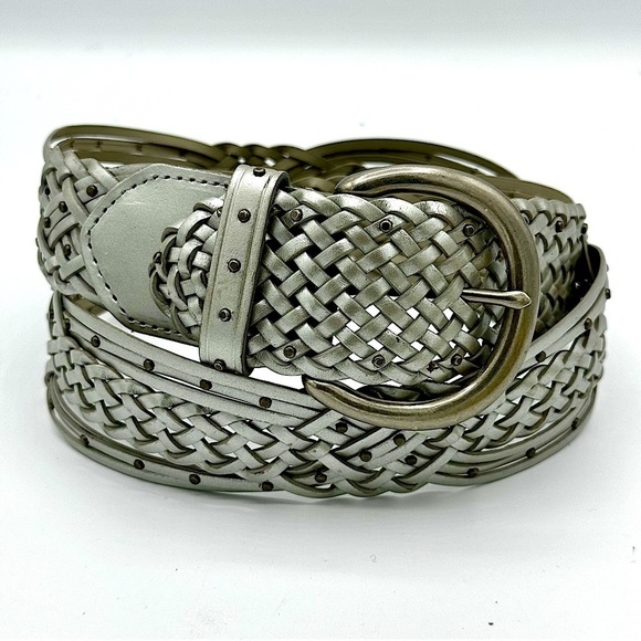 Like New Braided Leather Belt, Champagne Gold, size‎ M/L - Picture 6 of 13